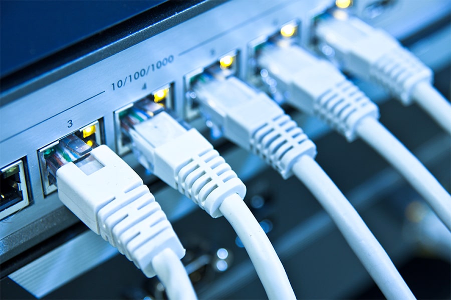 five plugged in cables
